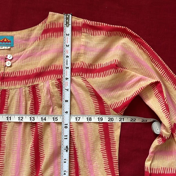 Cece Cabana S M/L Stripped Cotton Long-Sleeve Midi Dress - Picture 12 of 16